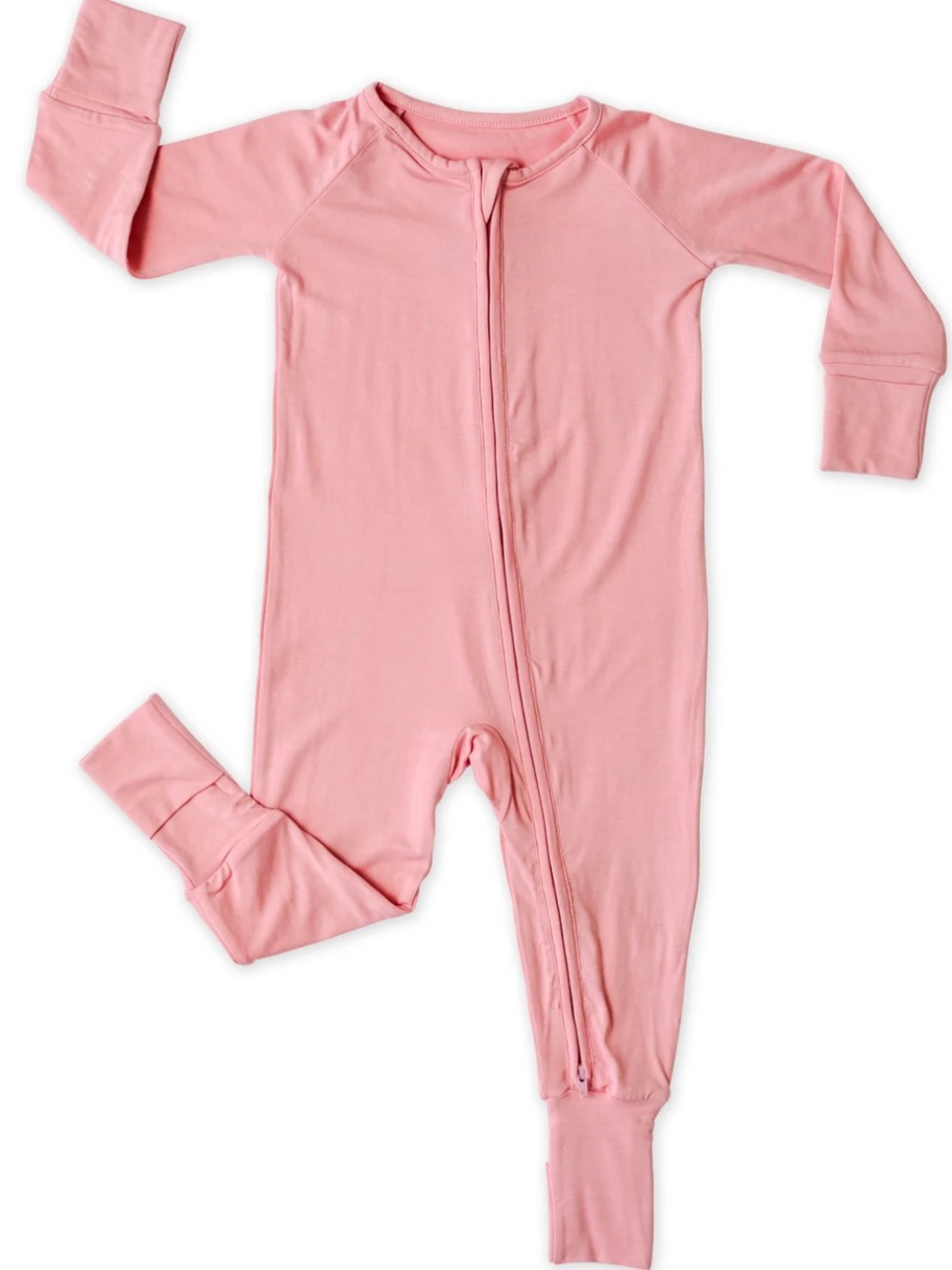 Little Sleepies Solid Bubblegum Pink Convertible Romper Sleeper Bamboo 0-3 Month